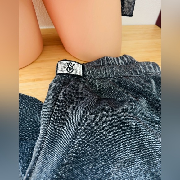 Victoria's Secret Pajama Luxury Set Shimmer Knit Sleepwear 2pc Black - Picture 3 of 12